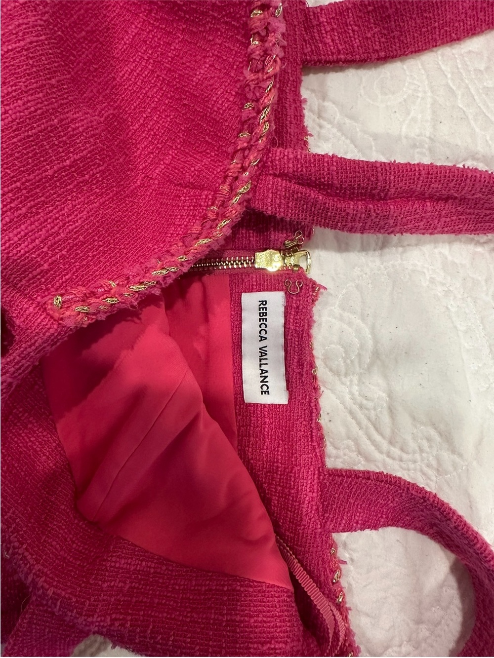 Rebecca Vallance Pink Tweed Mini Dress - Picture 2 of 5